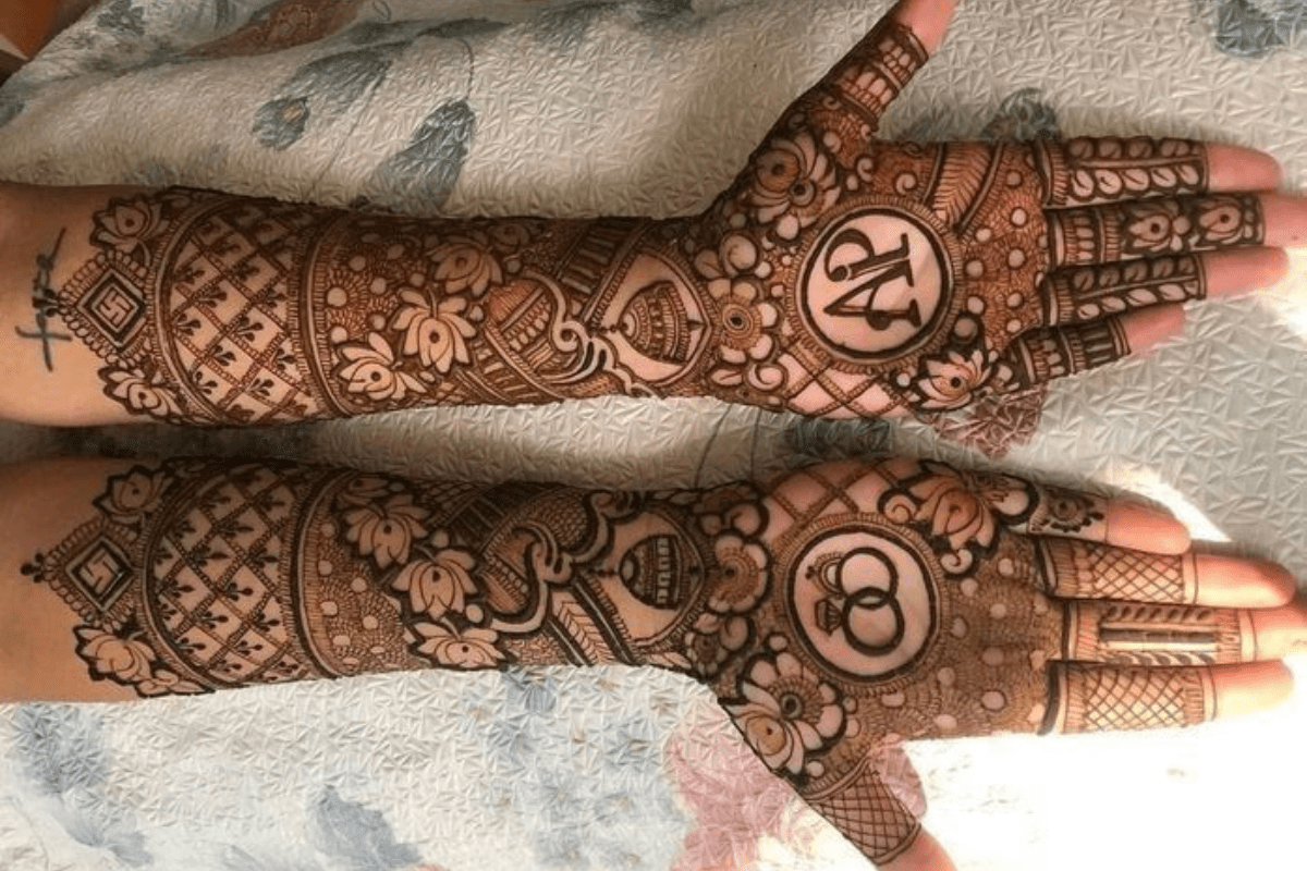 Personalized Name Mehndi Design for Bride