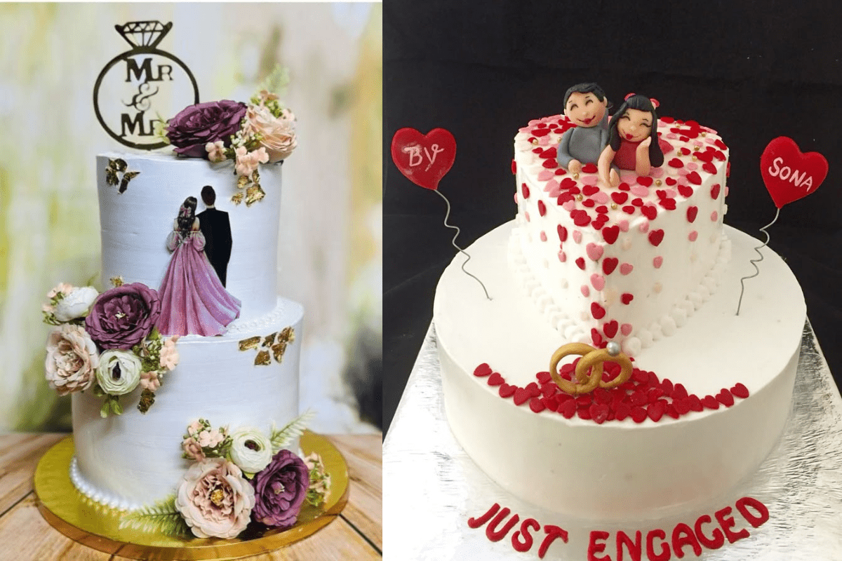 Photo Engagement Cake