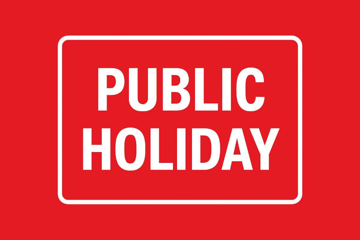 Public Holiday 25 November
