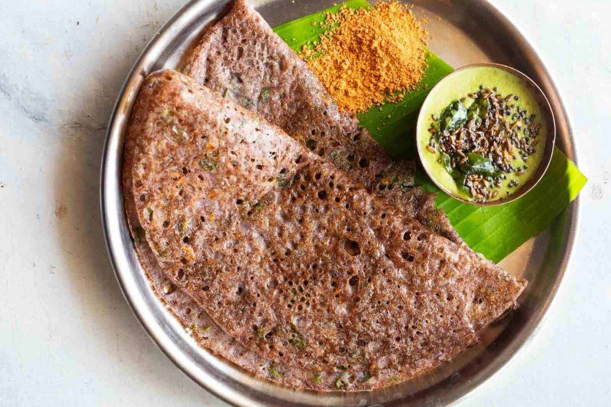 South Indian Breakfast Recipe - Ragi Dosa Recipe