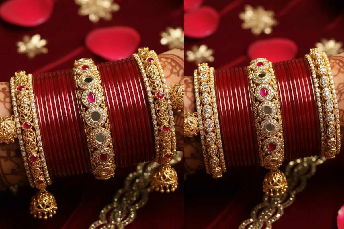 Red Glass Bangles Design