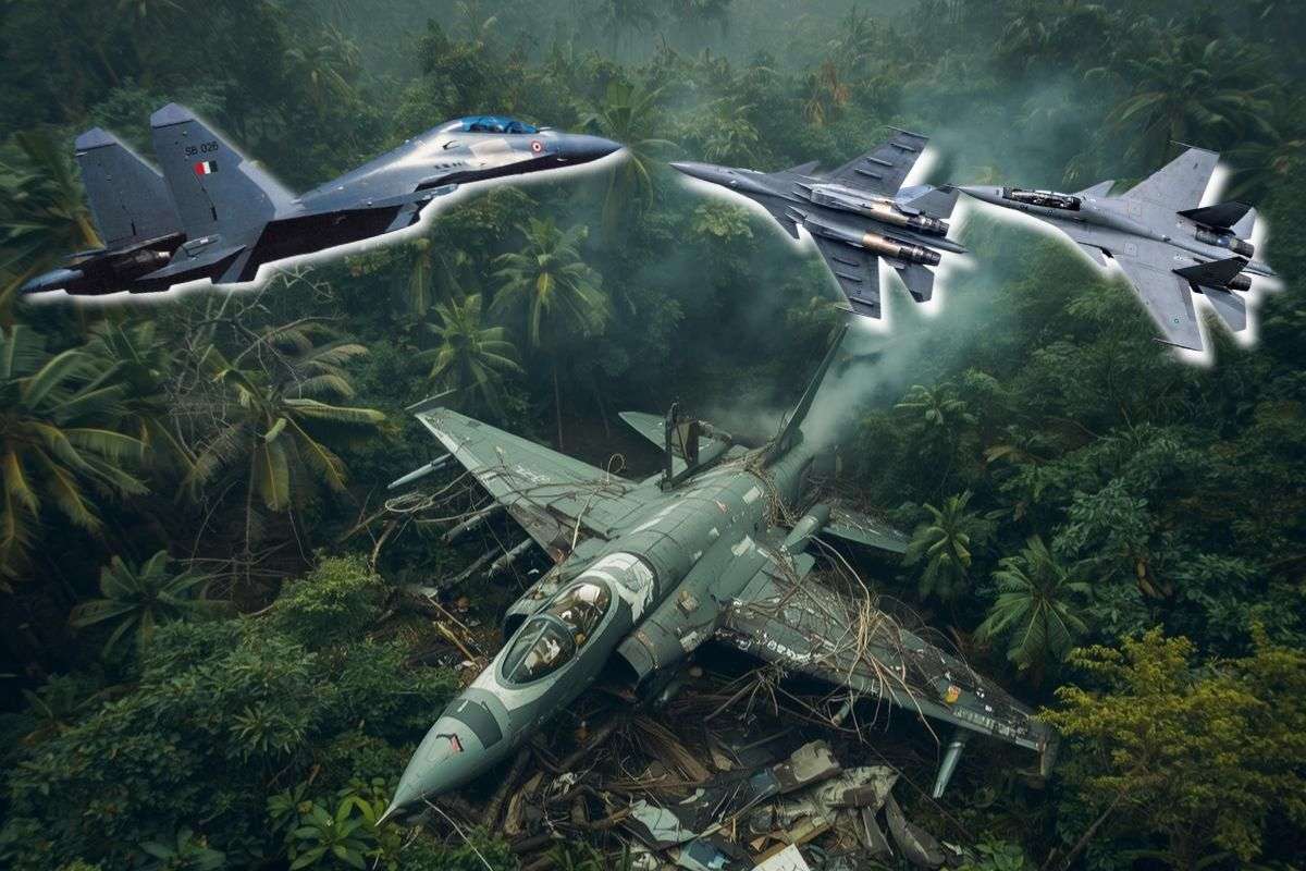 Russian Fighter Jet Su-30 Crashed in Jungle