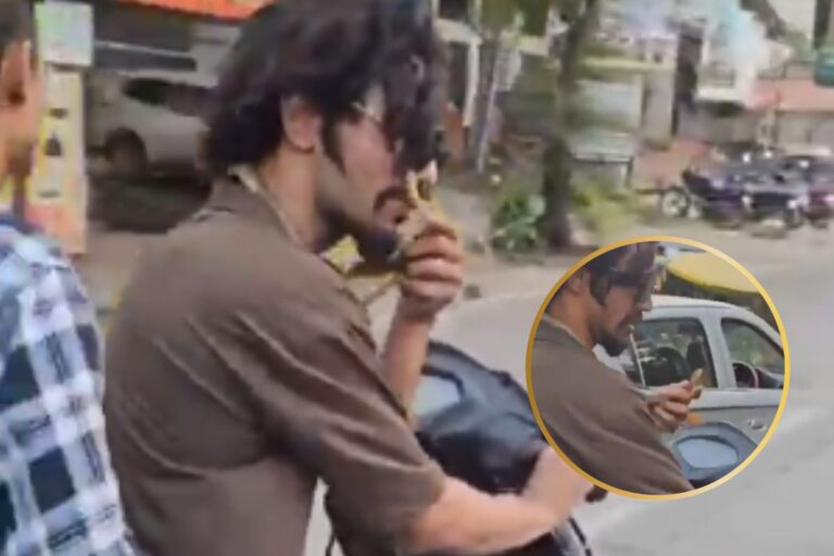 Viral Video : सड़क पर ‘स्नेक किस’ स्टंट, जिंदा सांप गले में डाल युवक करने लगा ये काम