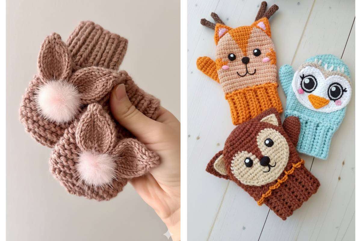 Soft Knitted Hand Gloves for Kids