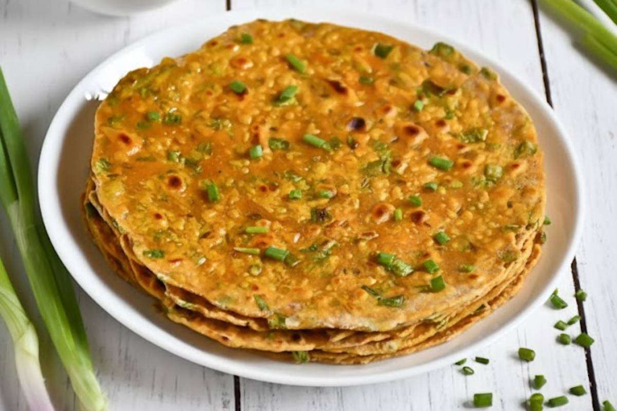 Spring Onion Paratha Recipe Healthy Breakfast