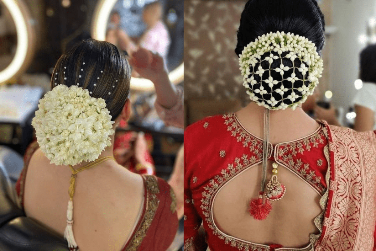 Traditional Bun Hairstyle With Gajra