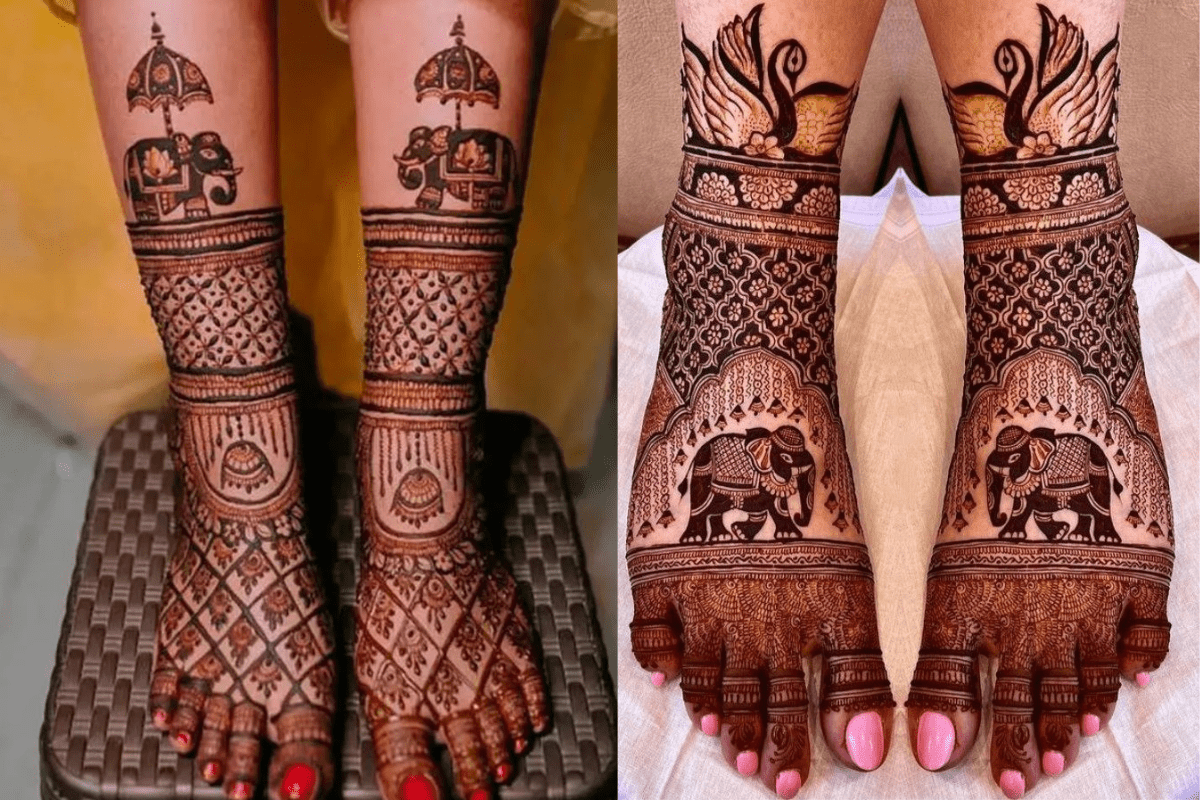 Bridal Leg Mehndi Designs: शादी के दिन अपने पैरों की खूबसूरती बढ़ाने के लिए अपनाएं ये स्टाइलिश और ट्रेंडिंग डिजाइंस 1 Traditional Leg Mehndi Design