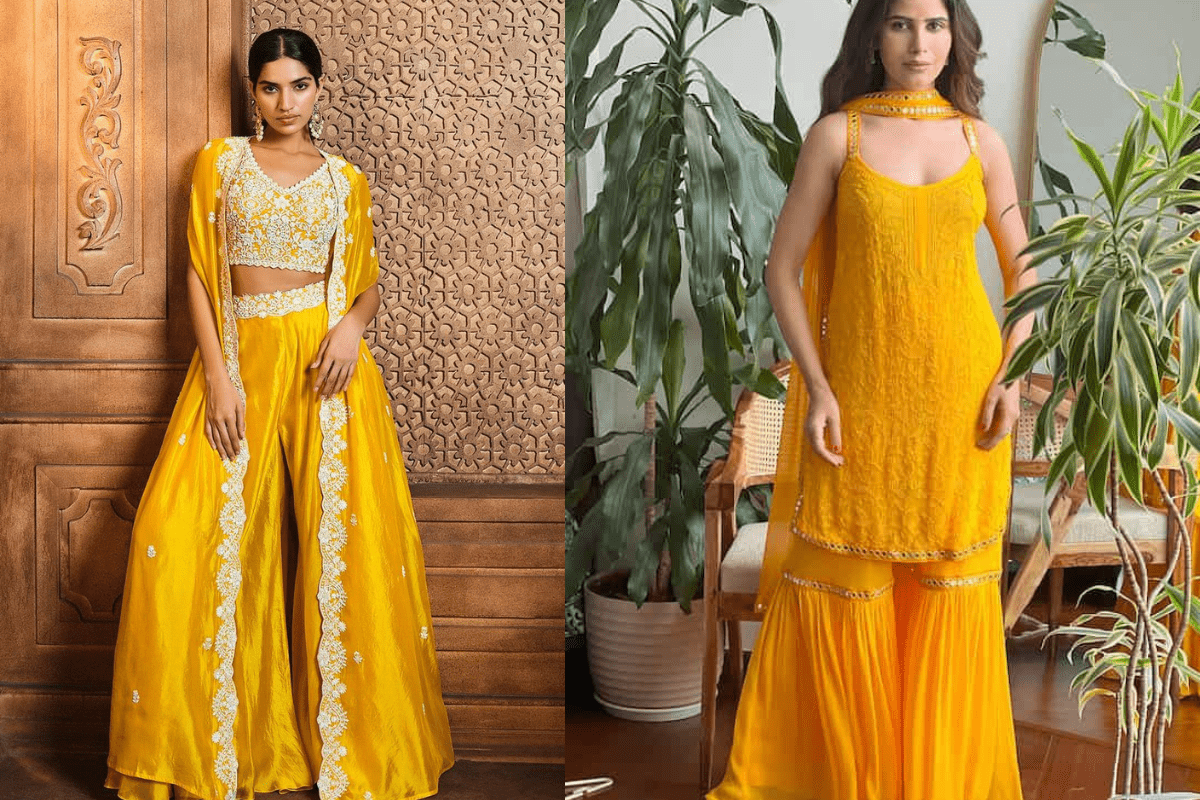 Haldi Outfit Ideas: दुल्हन से लेकर ब्राइड्समेड तक, जानें सबसे स्टाइलिश और ग्लोइंग हल्दी आउटफिट आइडियाज 3 Trending Haldi Outfit Ideas For Women