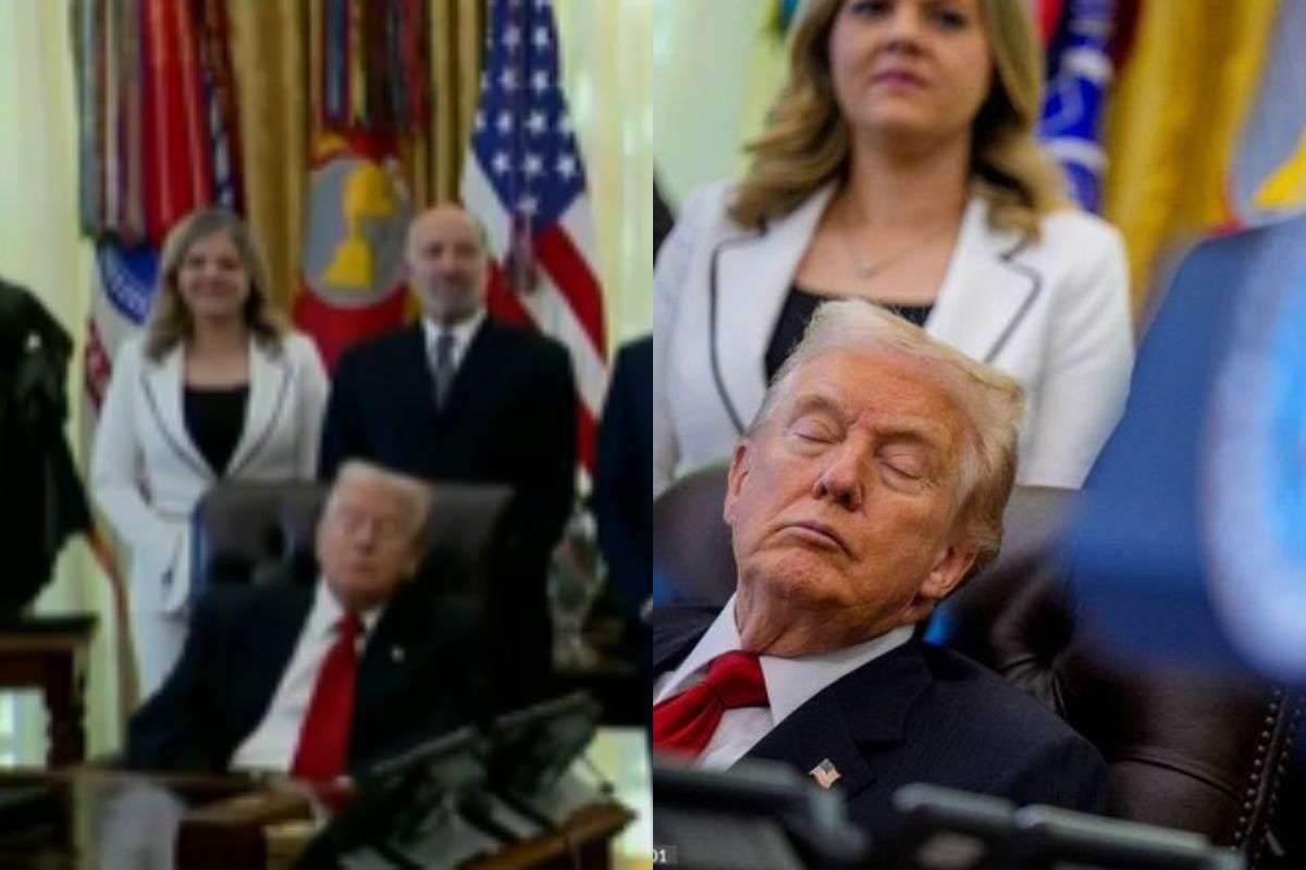 Trump Caught Dozing Oval Office viral video