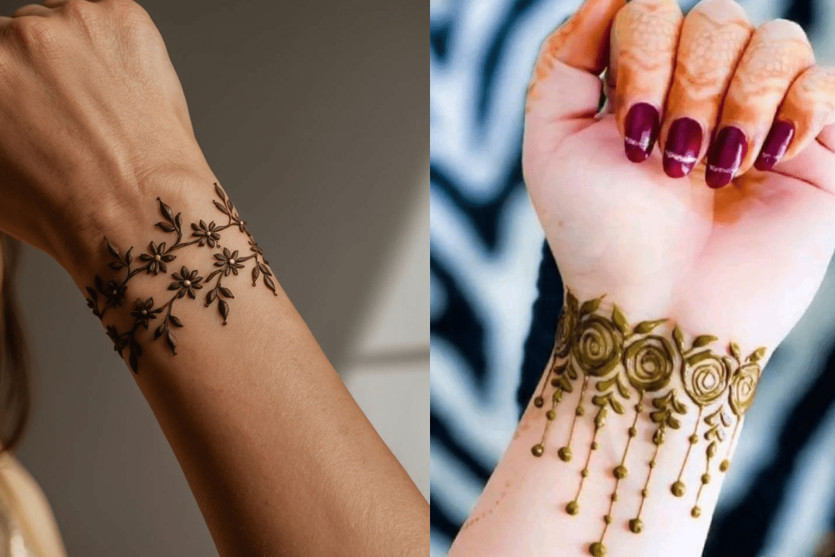 Minimal Mehndi Designs: ट्रेंड में छाए ये सिंपल, स्लिक और बेहद एलीगेंट मिनिमल मेहंदी पैटर्न - हर मौके के लिए परफेक्ट 11 Wrist Bracelet Mehndi