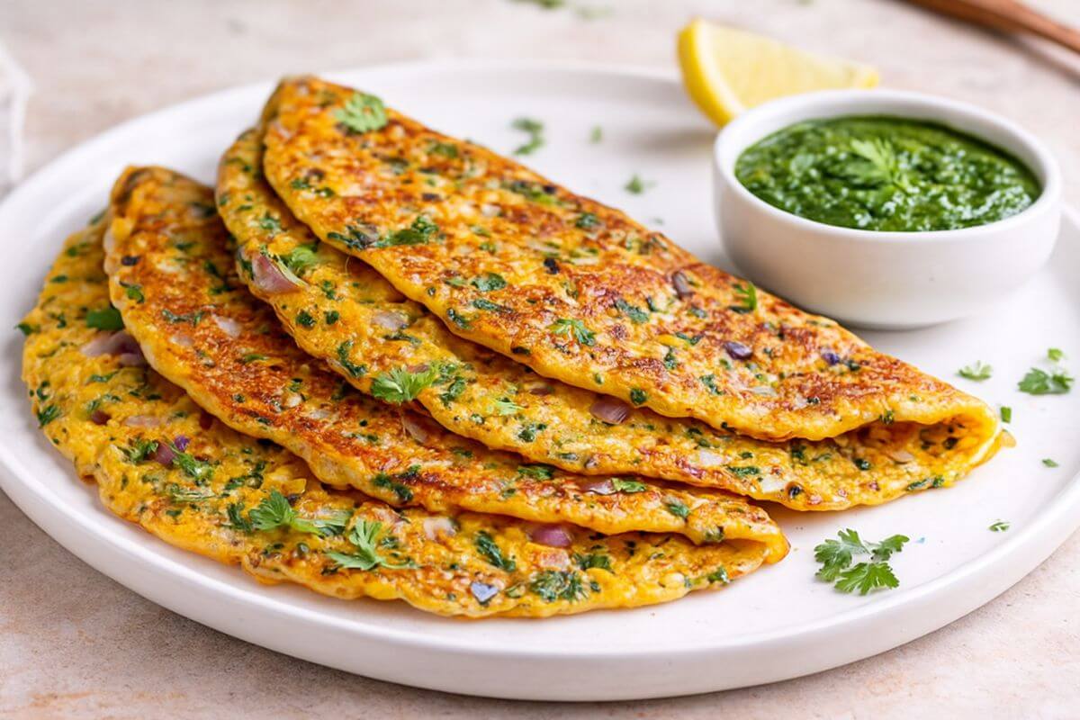 chana dal-pyaz chilla
