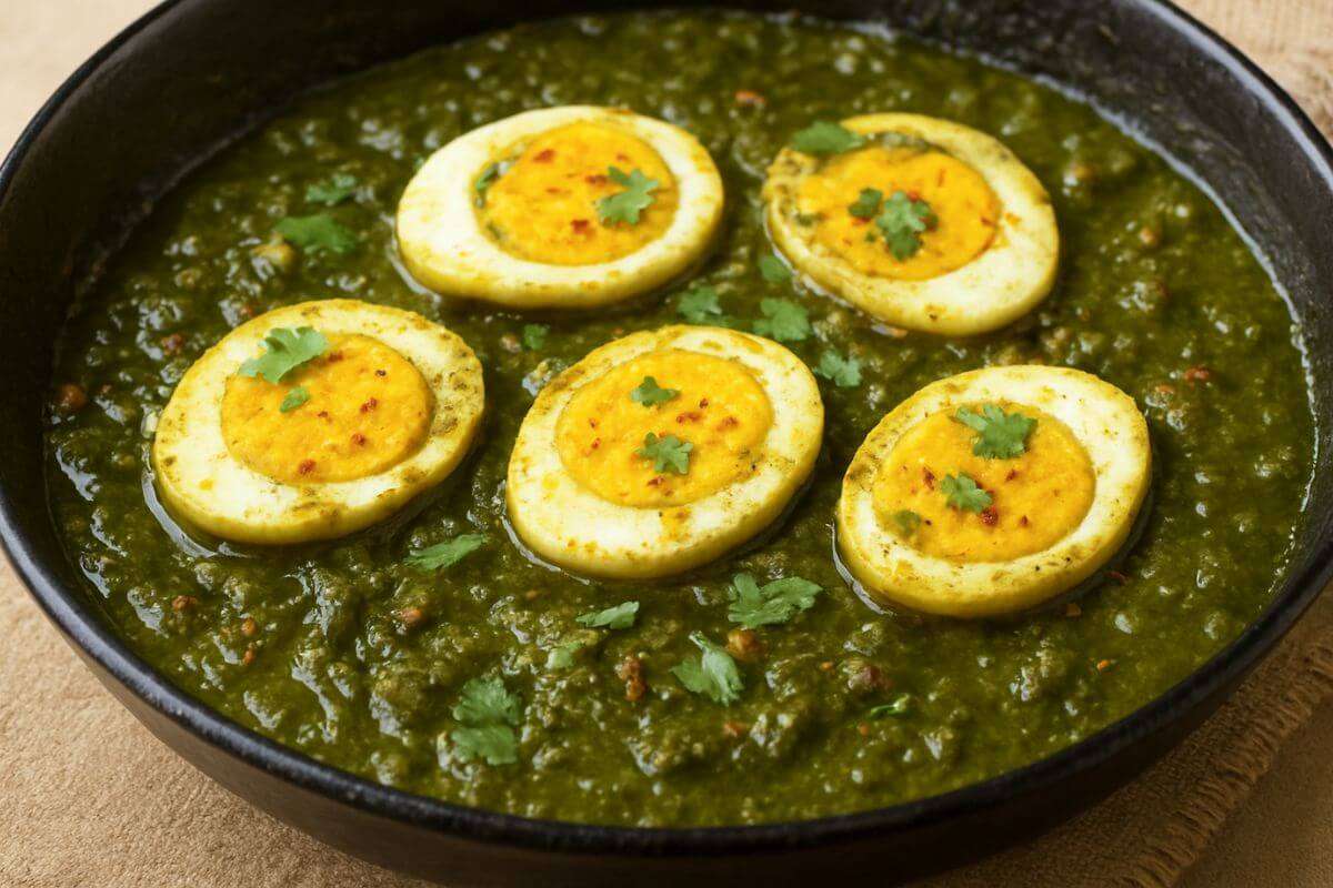 egg palak curry