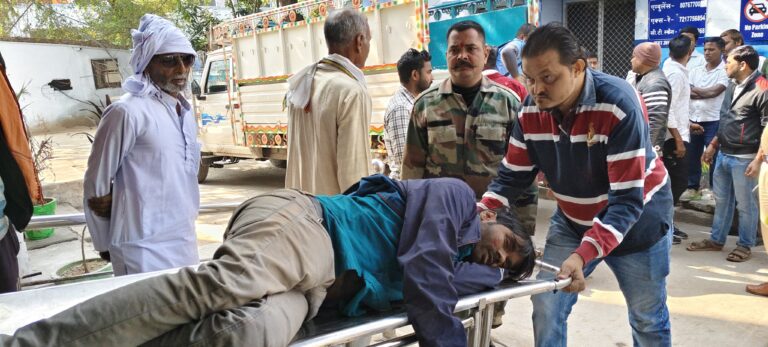 सीएनजी ऑटो पेड़ से टकराया, तीन महिलाएं सहित सात लोग घायल