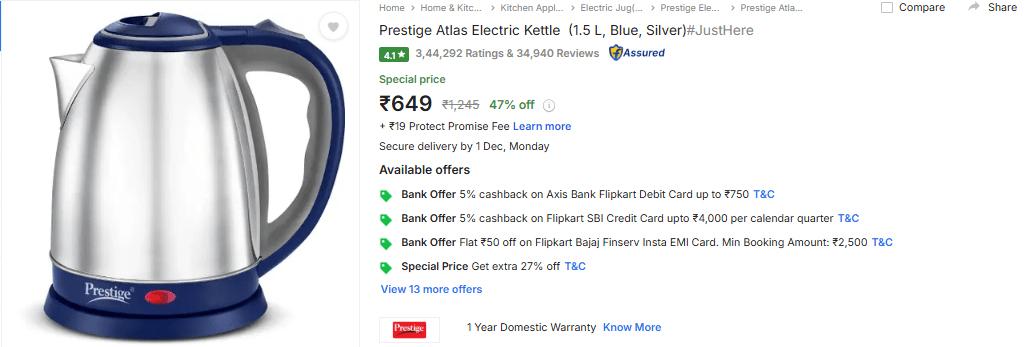 1000 रुपये से कम में मिल रहे हैं ब्रांडेड Electric Kettle, घर से लेकर होस्टल वालों के लिए है परफेक्ट 3 Image 244