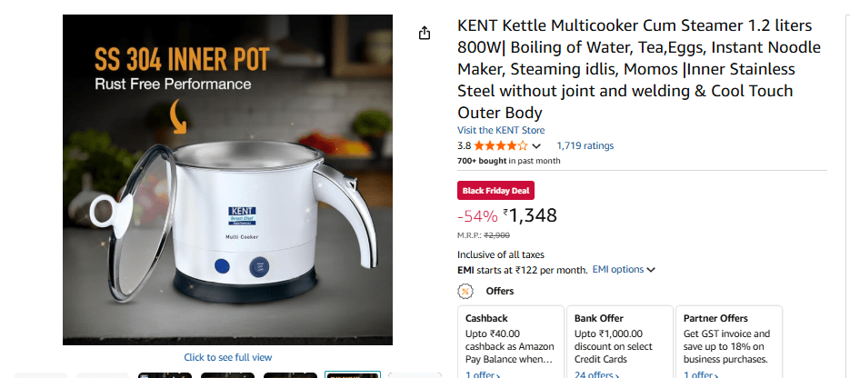 ₹1500 से कम में खरीदें Multipurpose Electric Kettle, गर्म पानी से लेकर चाय-मैगी तक सब बनेगा मिनटों में 3 Image 287