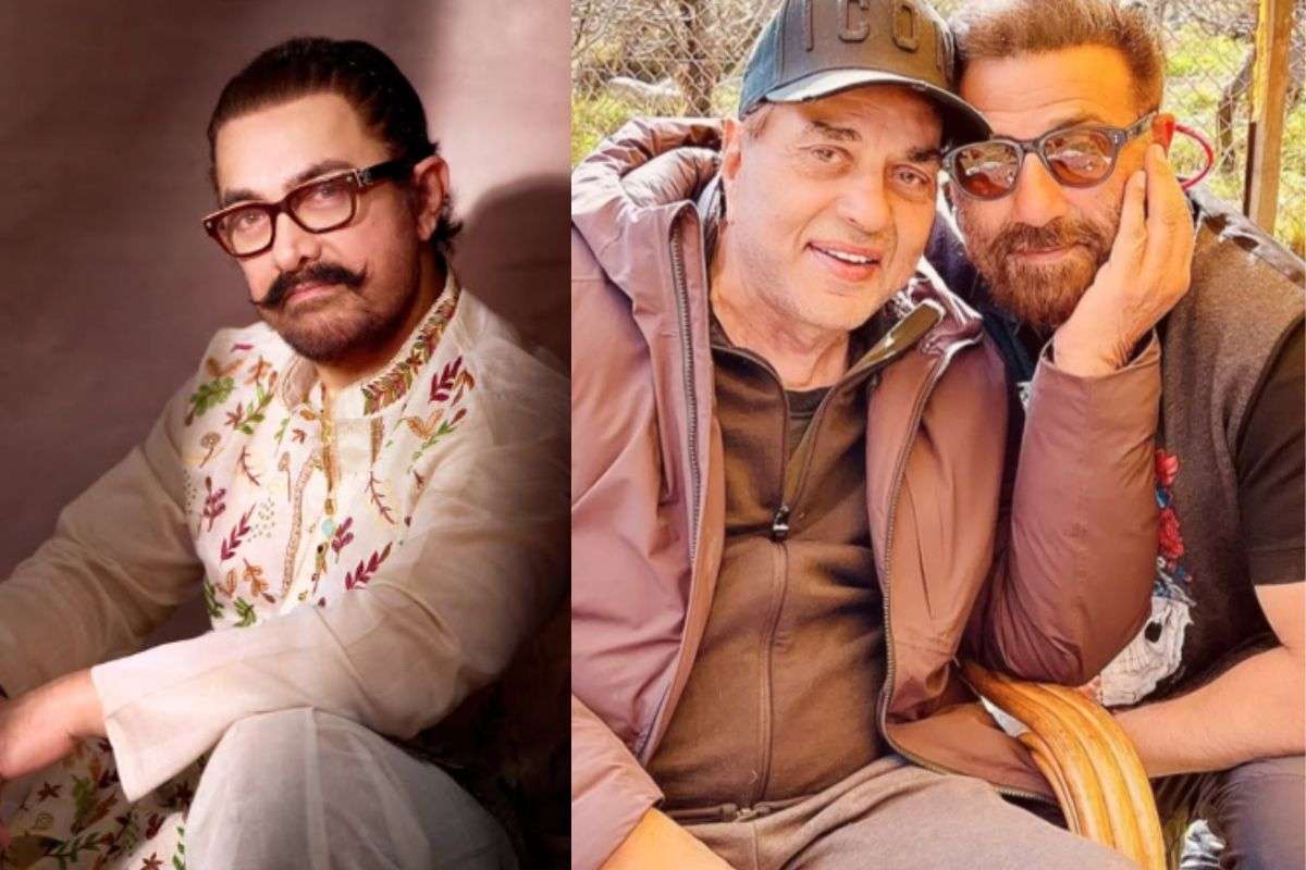 left Side Aamir Khan and Right Side Dharmendra-Sunny Deol