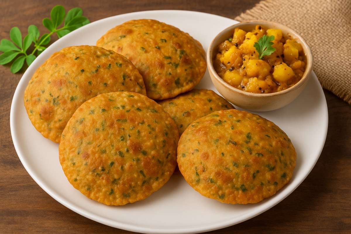 methi chana dal puri recipe