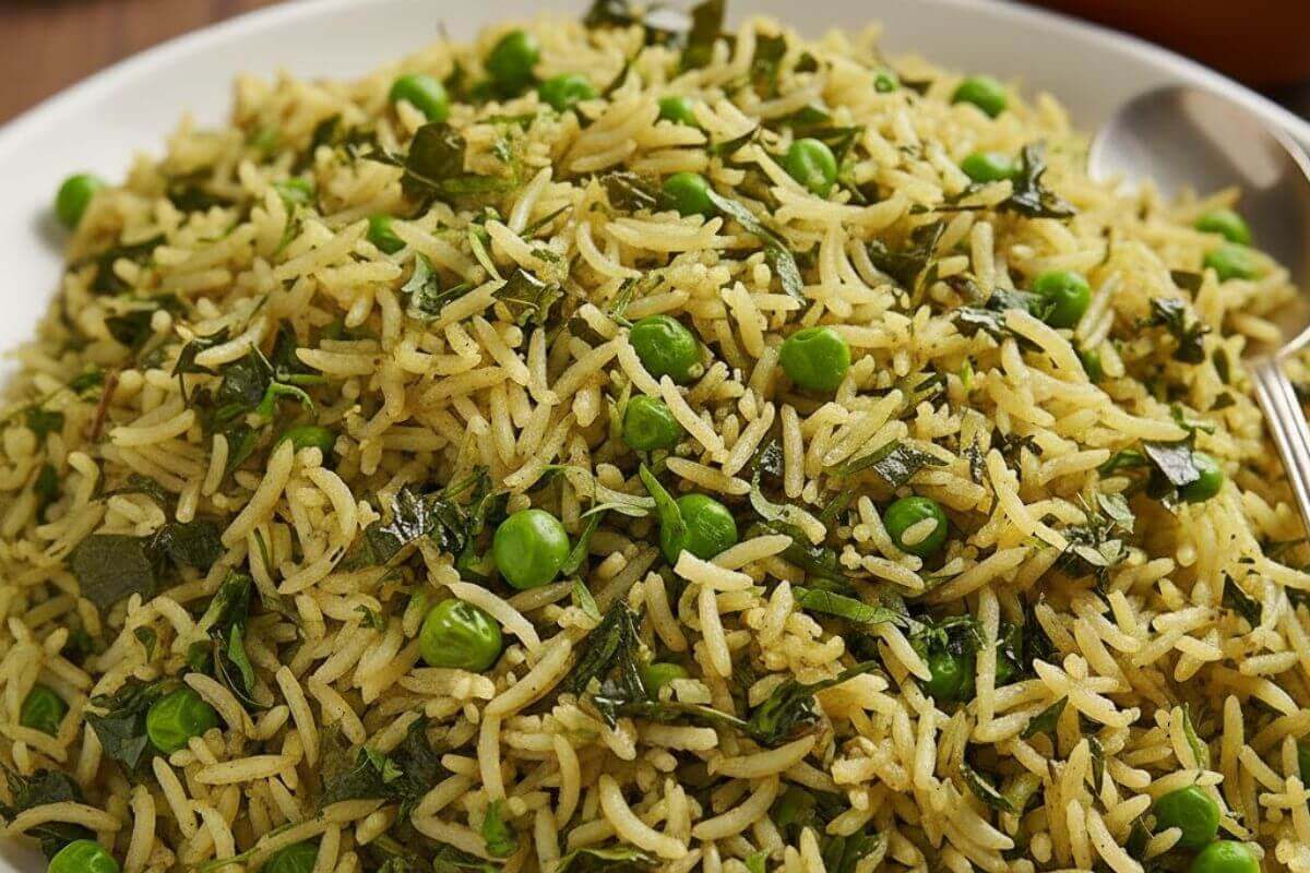 methi matar pulao image