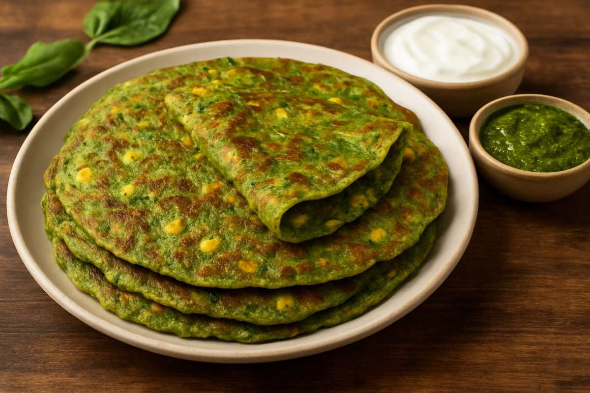palak corn chilla recipe