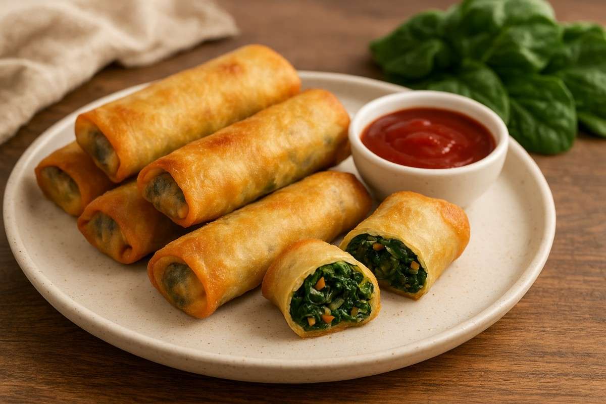 palak spring roll recipe
