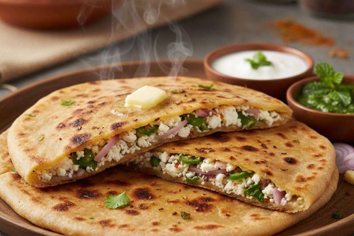 paneer-pyaz paratha image
