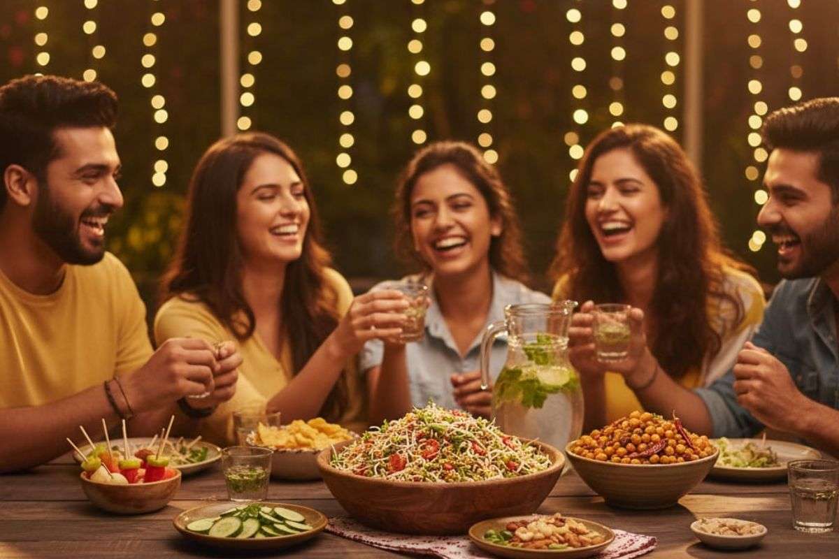 people enjoying healthy snacks