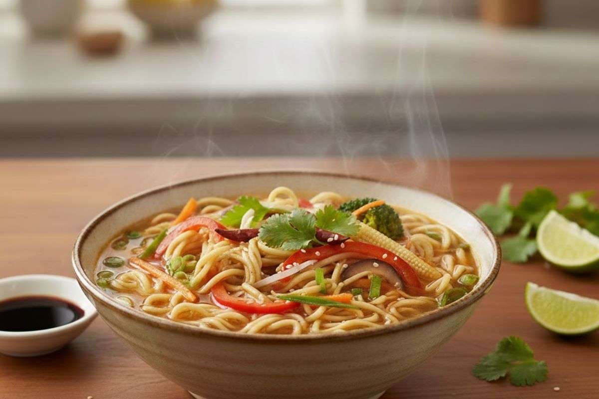 veg noodles soup
