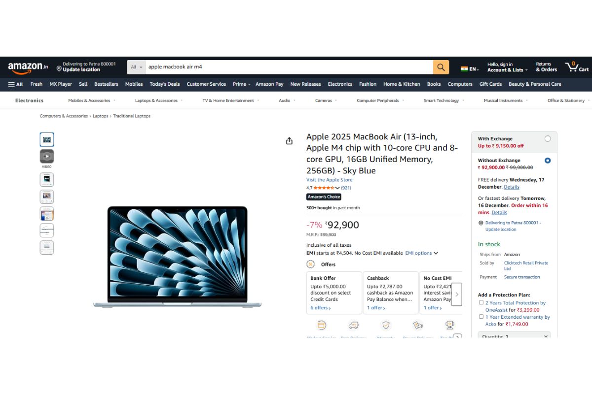 Apple का Macbook Air 2025 हुआ 12 हजार रुपये सस्ता, देखें कहां और कैसे मिलेगी ये डील 2 Apple Macbook Air 2025 Price Details