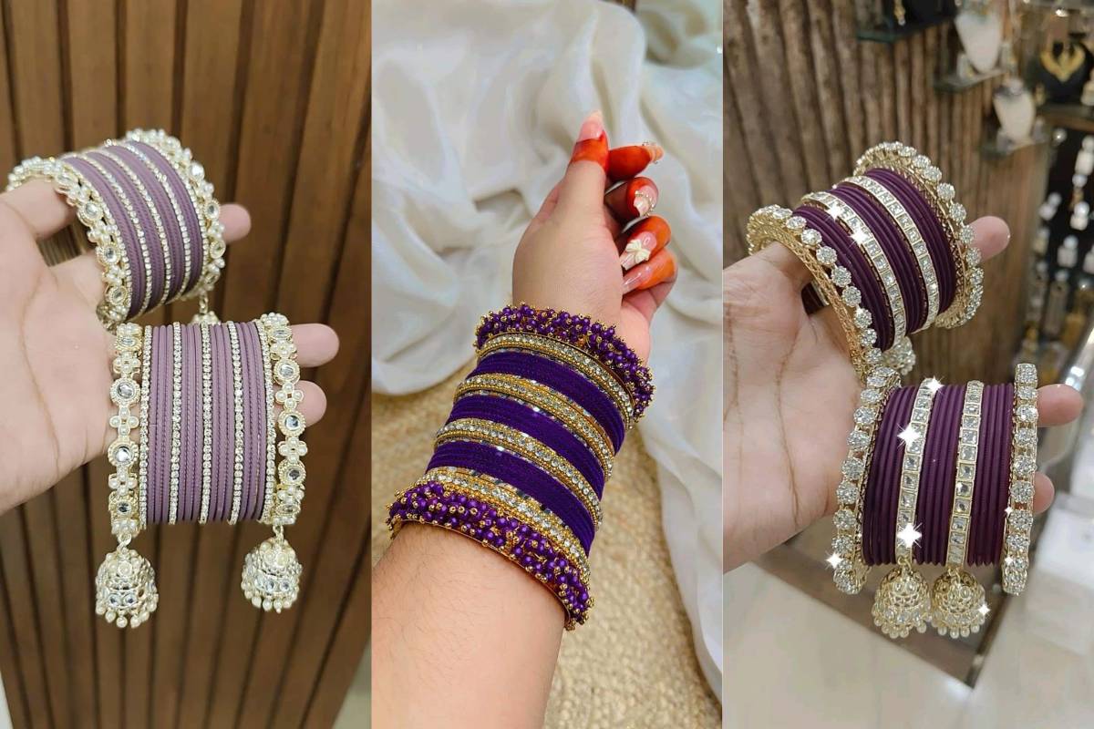 Latest Velvet Bangles Design: मार्केट में बढ़ रहीं है वेलवेट चूड़ियों की डिमांड – देखें न्यू शेड्स 3 Blue Purple Lavender Velvet Bangles Design For Women