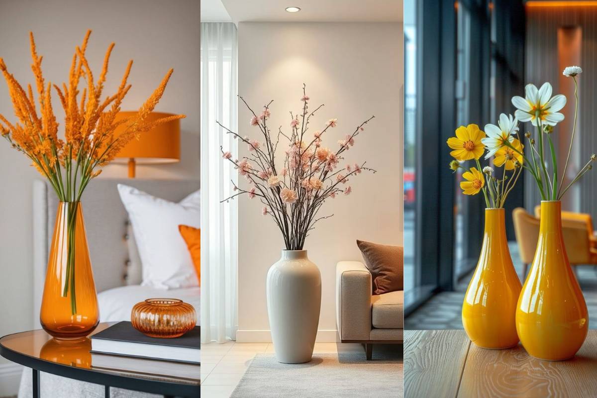 Corner Big Flower Vase For Living Room