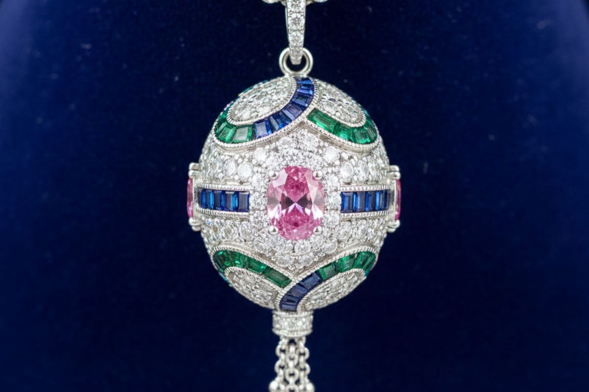 Faberge Egg diamond pendant / Ai Image