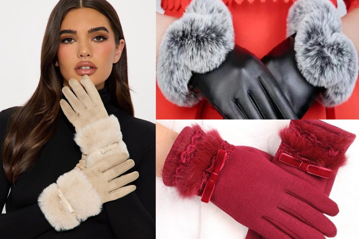 Woolen Gloves Designs: ठंड में हाथों को गर्म और स्टाइलिश रखने के लिए ट्राय करें ये ट्रेंडी वूलन ग्लव्स डिजाइंस 4 Faux Fur Trim Gloves