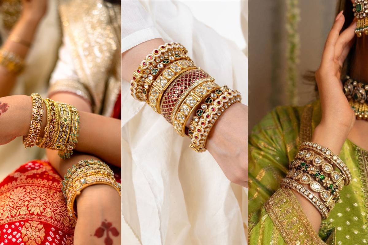 New Kundan Bangles Design: देखें कुंदन चूड़ियों के लेटेस्ट डिजाइन, बहू-बेटी के लिए परफेक्ट गिफ्ट ऑप्शन 4 Heavy Stone Work Kundan Bangles For Bridal Or Wedding Functions, Royal And Stylish