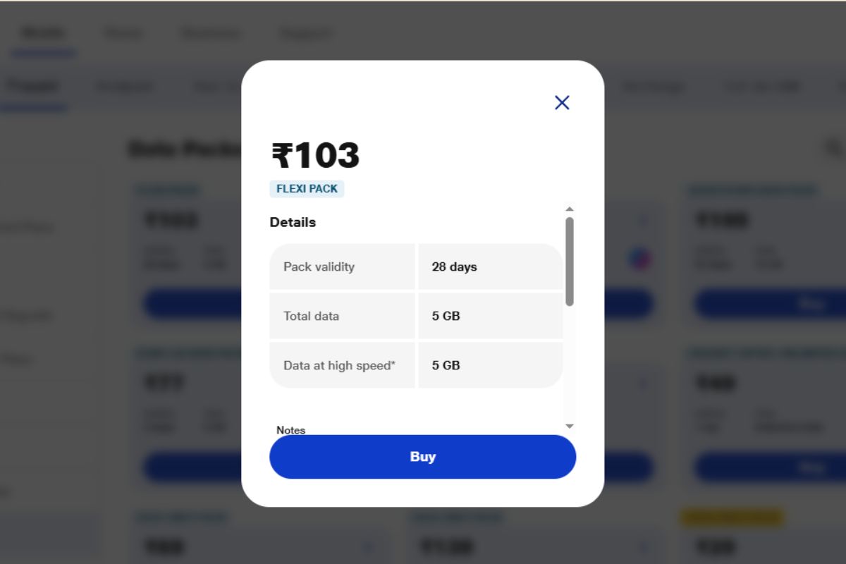 Jio Rs 103 Flexi Pack Details