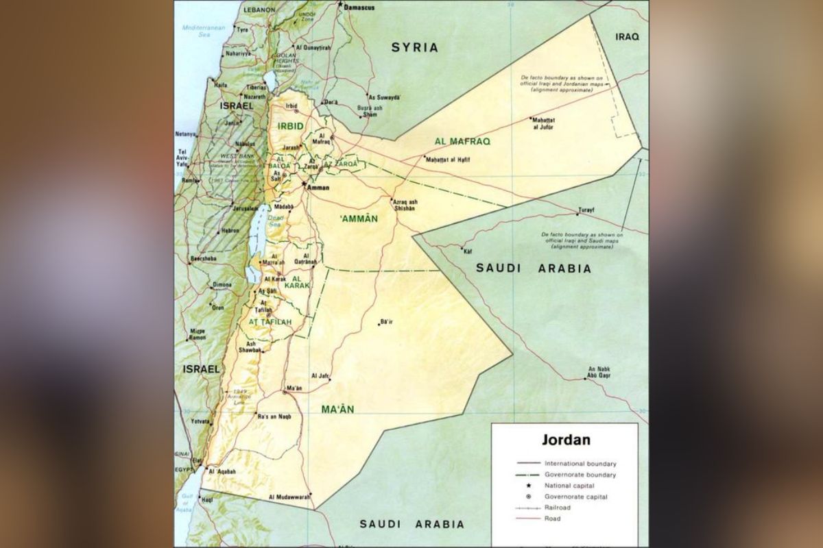 इस मुस्लिम देश की राजकुमारी बनी देश की पहली महिला फाइटर पायलट, पैगंबर मोहम्मद से है सीधा रिश्ता 3 Jordan Map