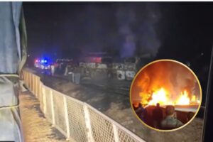 Video :  कर्नाटक में लॉरी से टक्कर के बाद बस में लगी आग, भयावह वीडियो आया सामने, कई के मारे जाने की आशंका