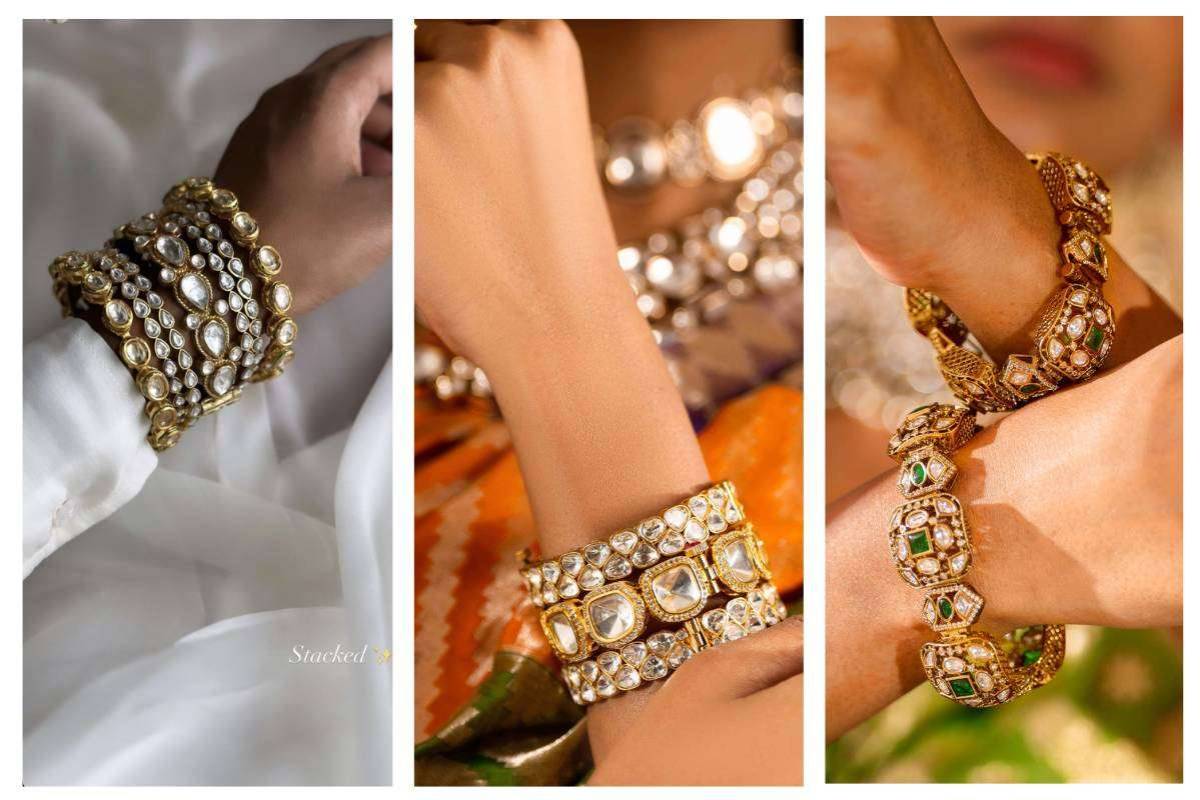 New Kundan Bangles Design: देखें कुंदन चूड़ियों के लेटेस्ट डिजाइन, बहू-बेटी के लिए परफेक्ट गिफ्ट ऑप्शन 1 Latest Kundan Kada Bangle Design In Gold And Stone Work, Perfect For Traditional Wear