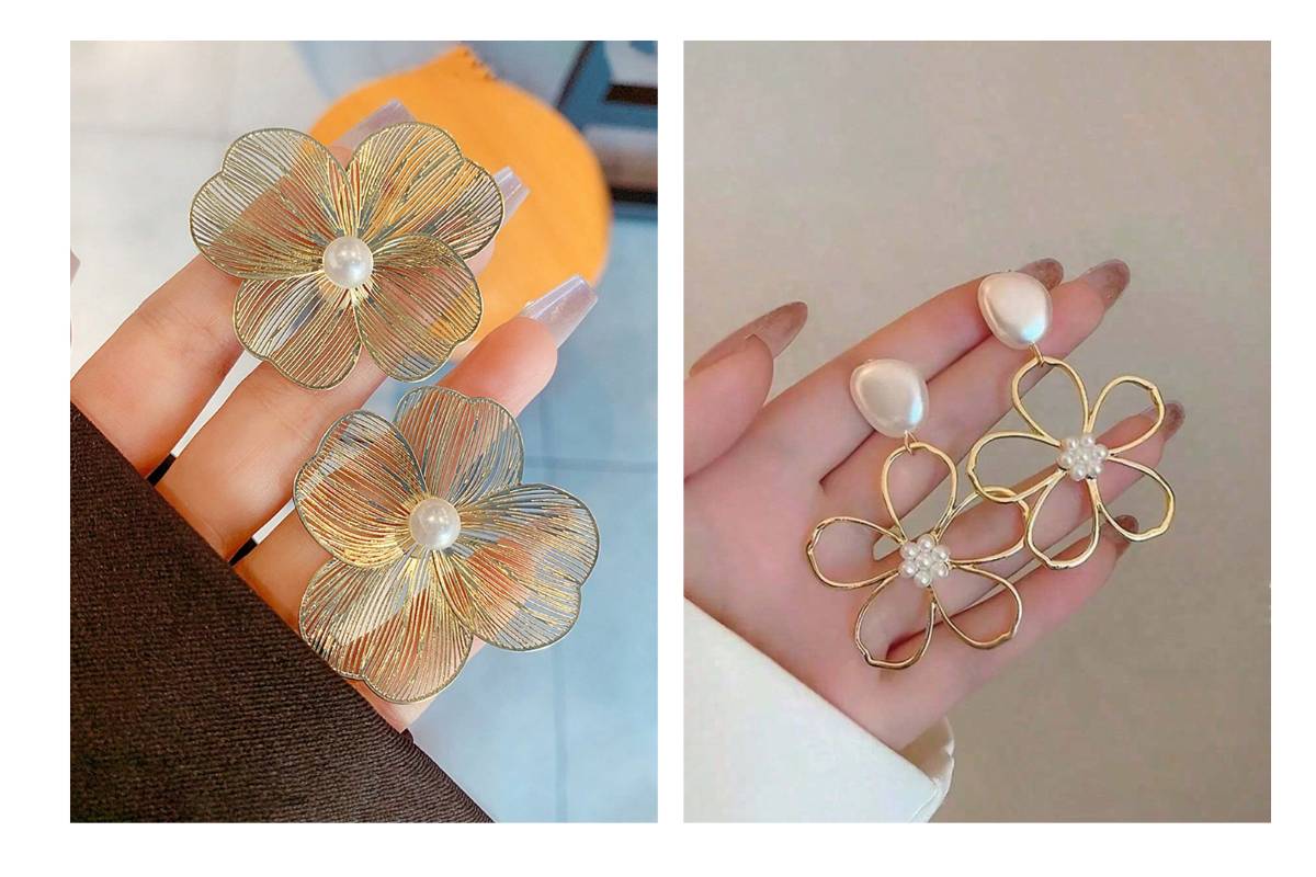 Latest Metal Pearl Ear Studs Collection