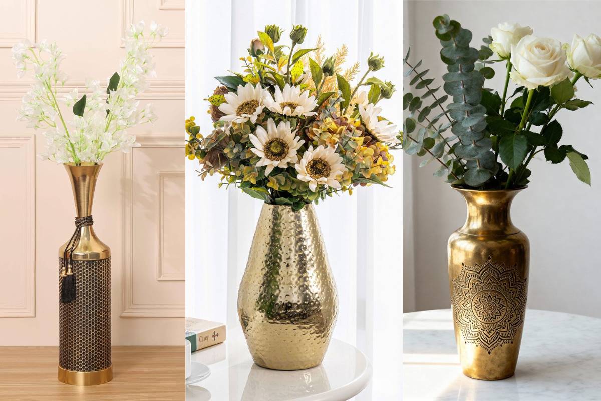 Latest Metal And Brass Vase Designs For Living Room