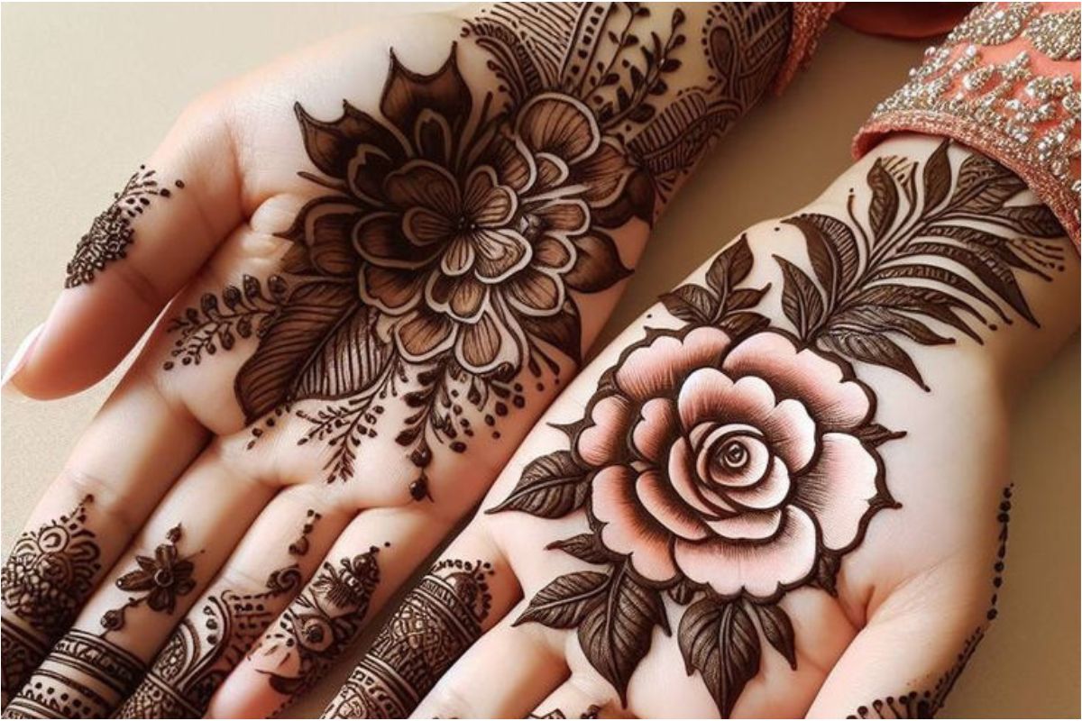 Latest Rose Mehndi Design 2025: हाथों की शोभा बढ़ाएंगे गुलाब के ये नए मेहंदी डिजाइन 2 Latest Rose Mehndi Design 2025