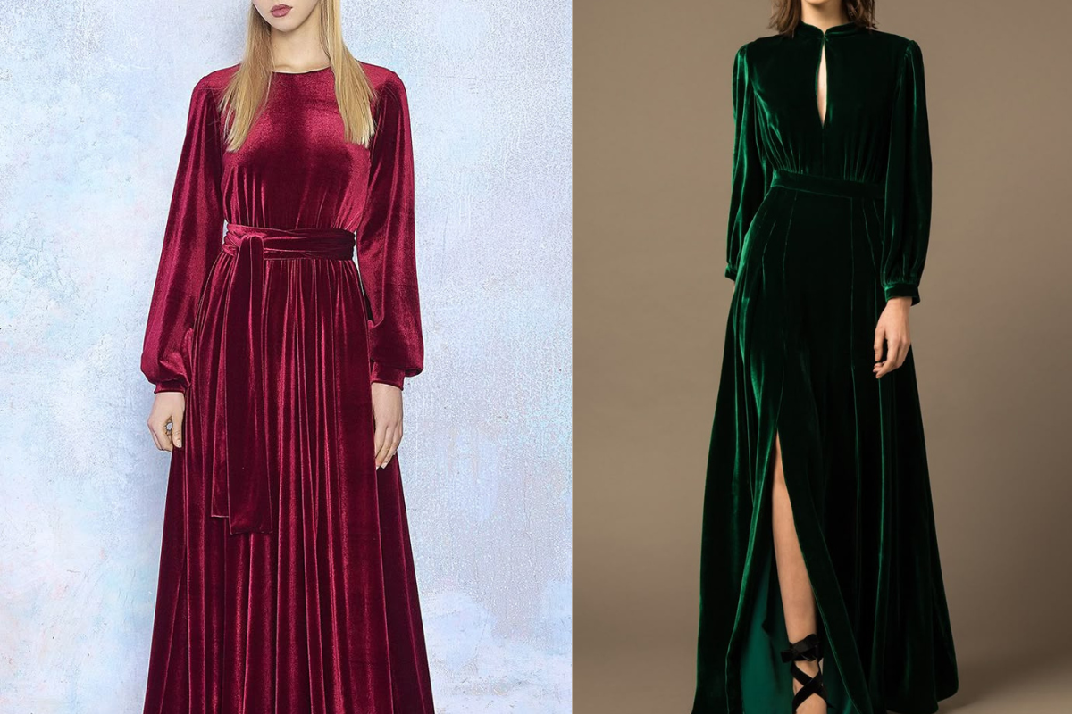 Velvet Party Wear Dresses For Women: सर्दियों की पार्टी में रॉयल और एलिगेंट लुक के लिए ट्राय करें ये स्टाइलिश वेलवेट ड्रेसेज 1 Long Velvet Gown