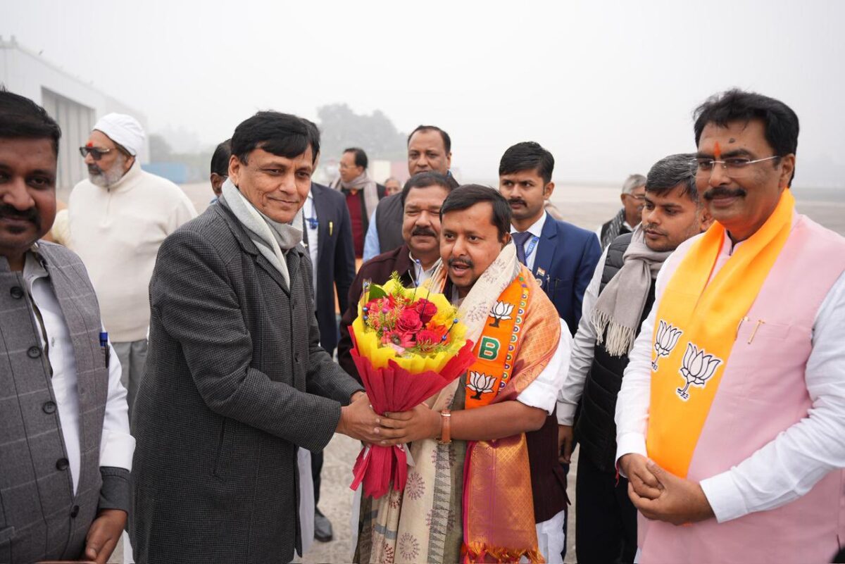 Nityanand Rai Welcoming Nitin Nabin