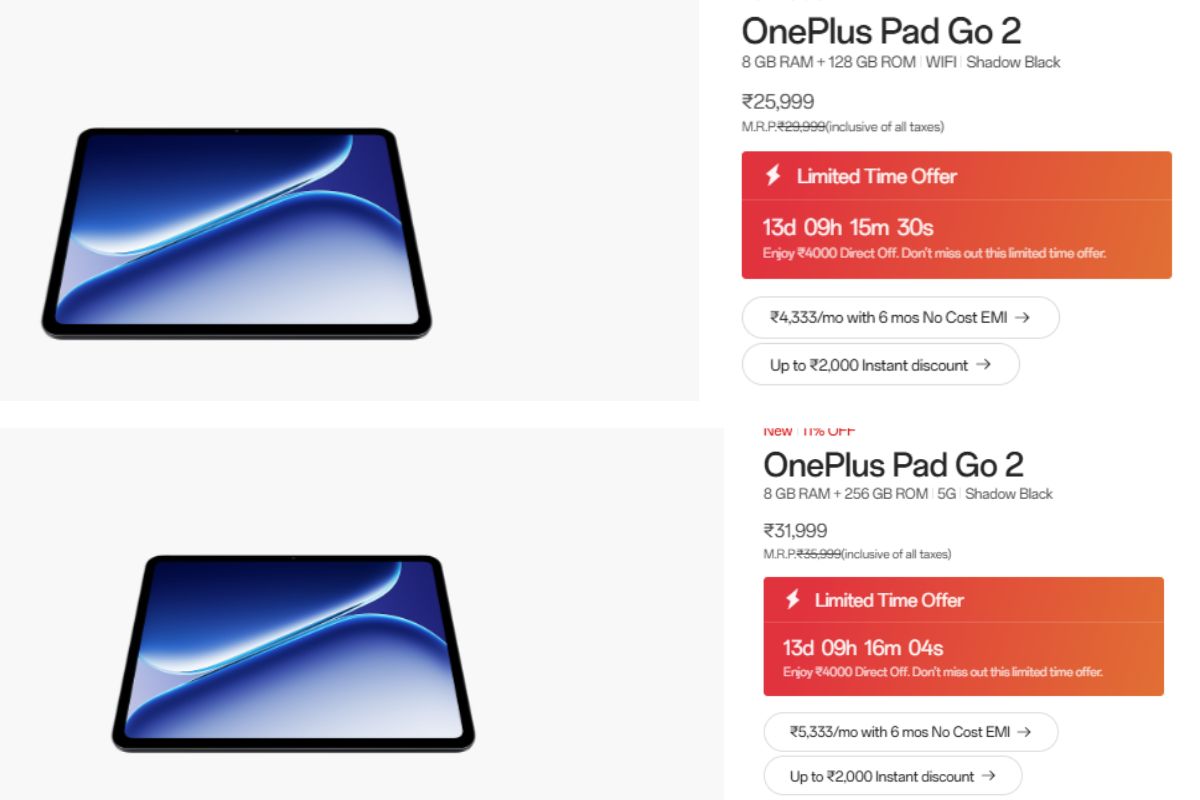 10,050Mah की बड़ी बैटरी वाले Oneplus Pad Go 2 टैबलेट की सेल शुरू, मिलेंगे कई Ai-बेस्ड फीचर्स 1 Oneplus Pad Go 2 Price