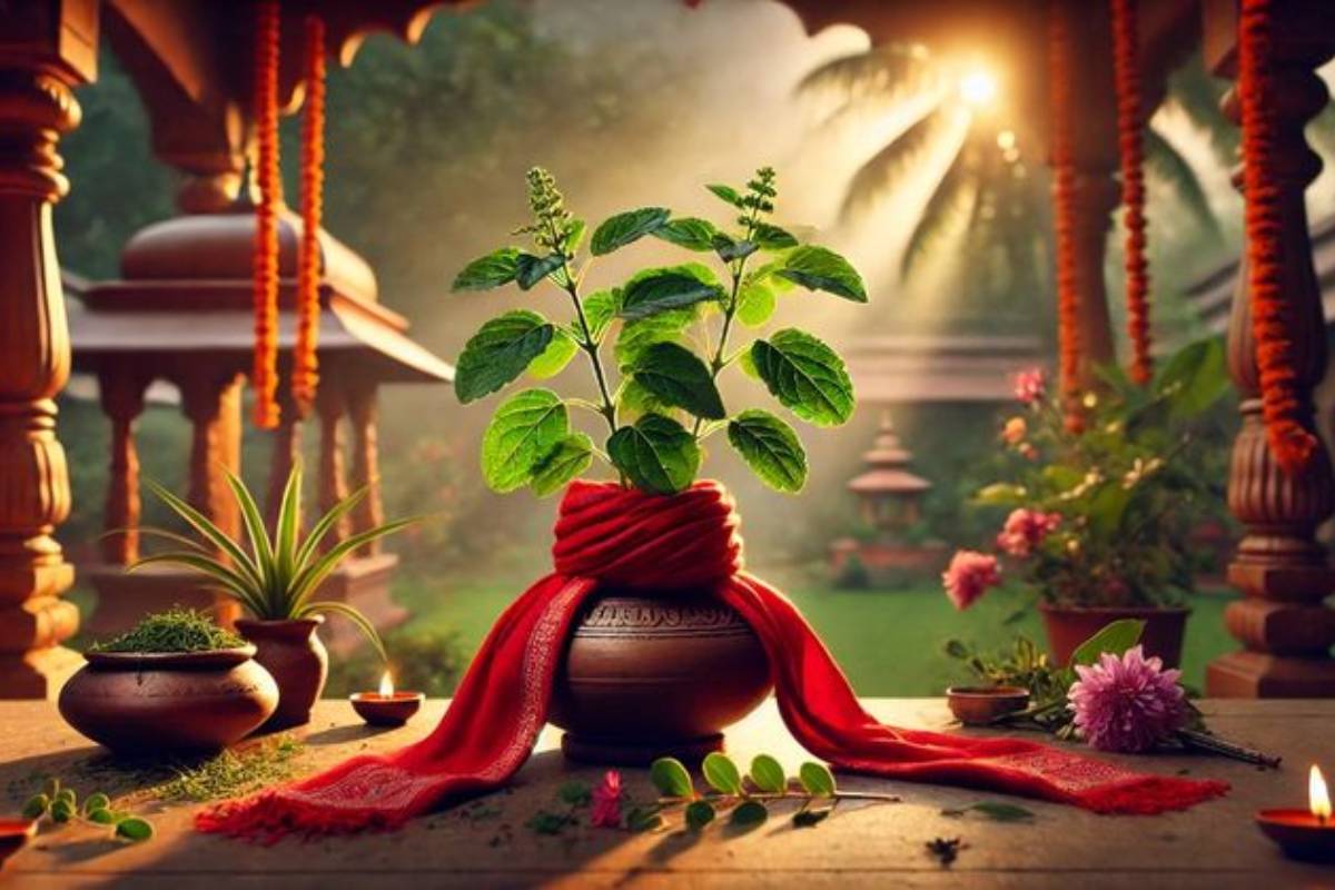 Tulsi Poojan Diwas Image - Ai Generated 