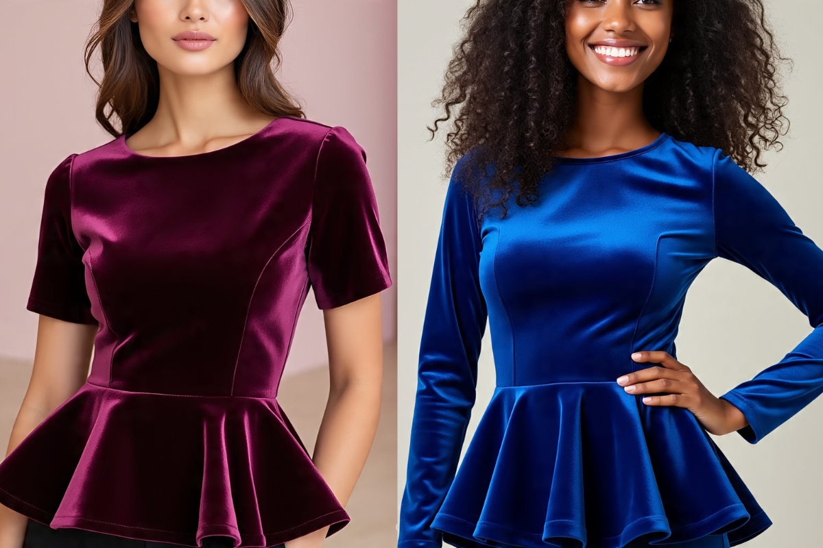 Peplum Velvet Top