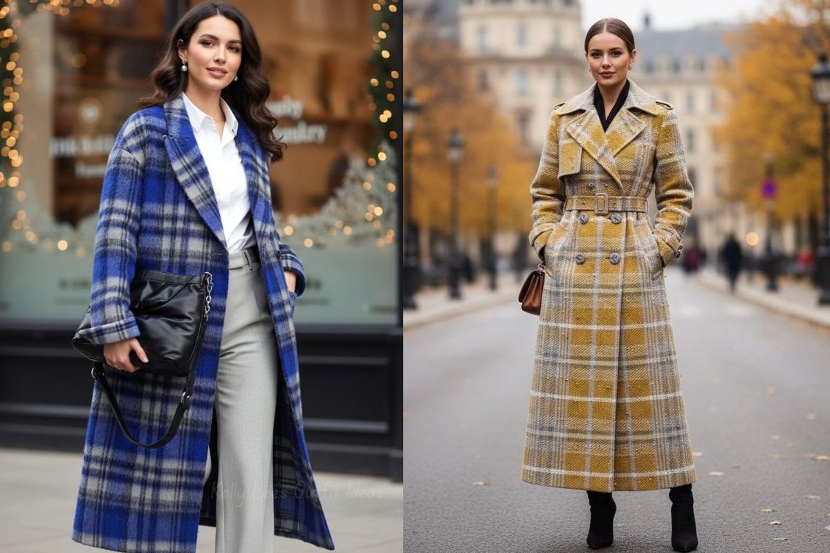 Plaidcheckered Coat