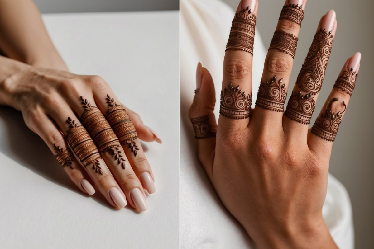 Ring Pattern Finger Mehndi Design