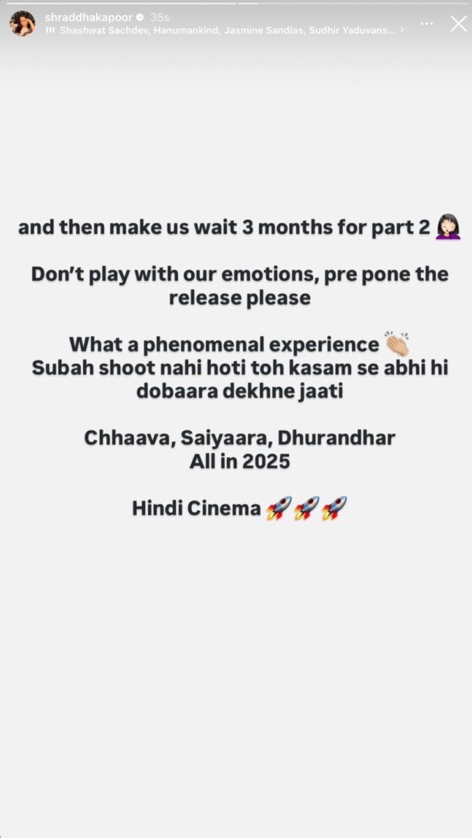 Shraddha Kapoor Review Dhurandhar