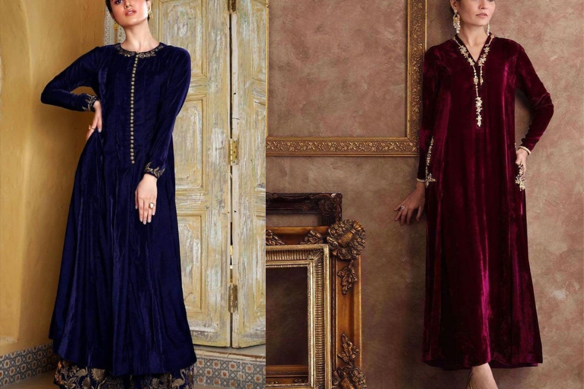 Velvet Party Wear Dresses For Women: सर्दियों की पार्टी में रॉयल और एलिगेंट लुक के लिए ट्राय करें ये स्टाइलिश वेलवेट ड्रेसेज 4 Velvet Kurta Dress