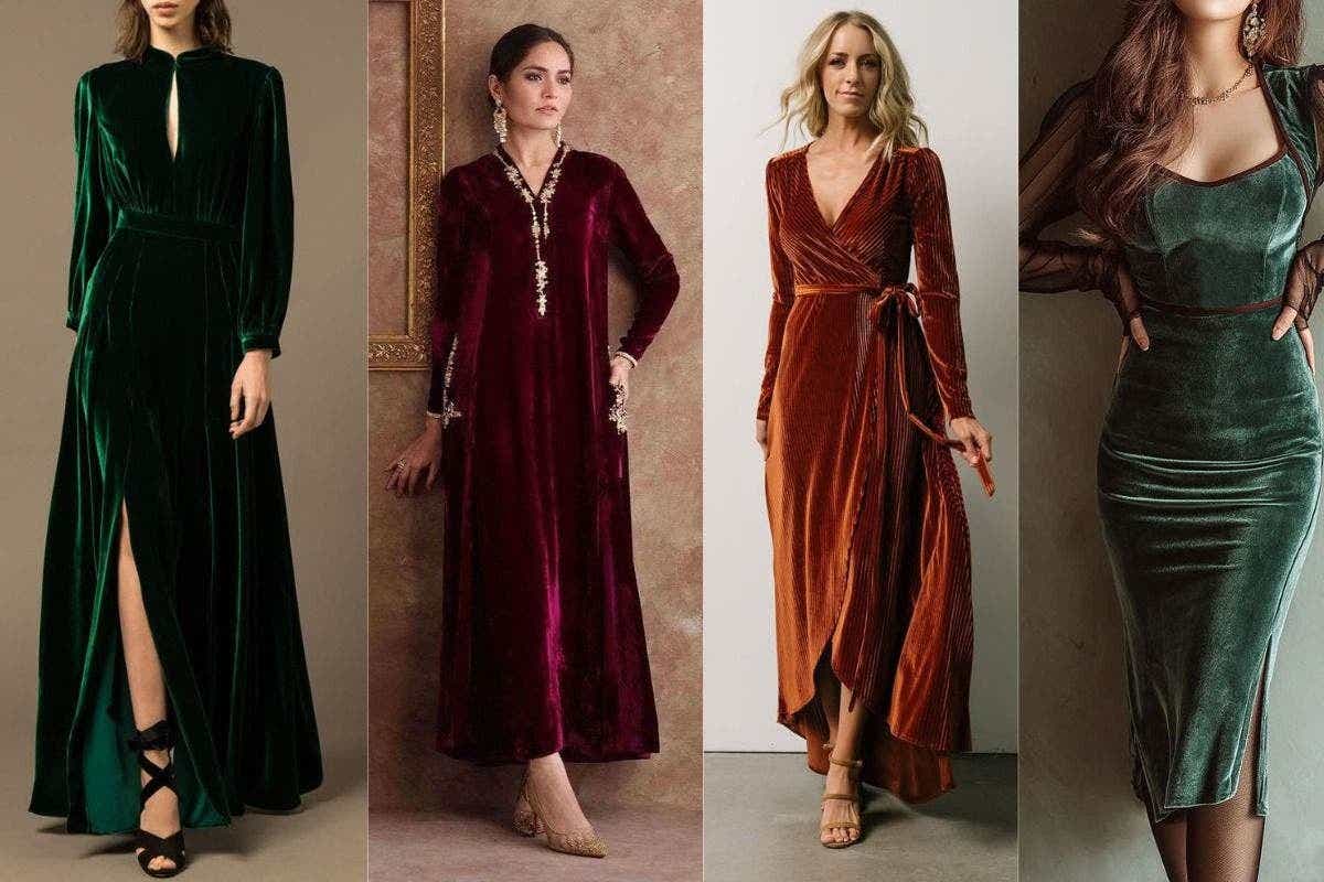 Velvet Party Wear Dresses For Women